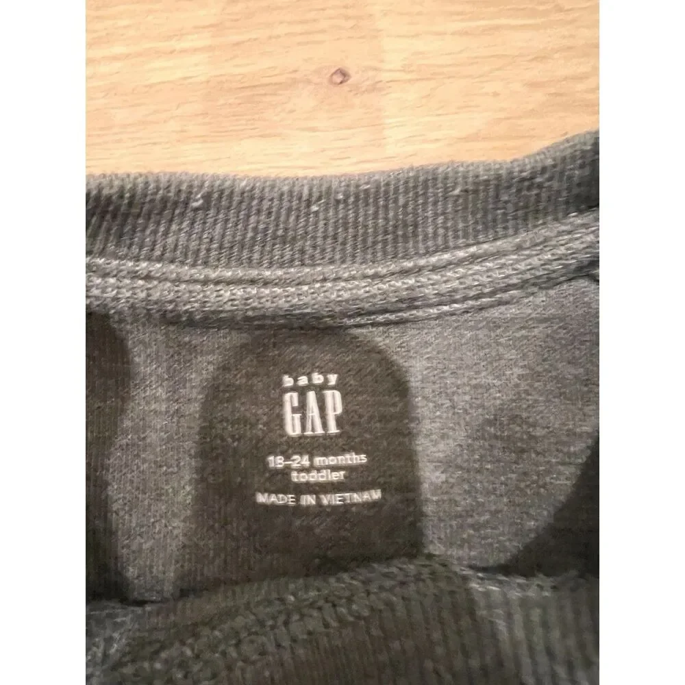 Baby Gap Toddler Waffle Knit Thermal Long Sleeve Shirt Charcoal Green Gray